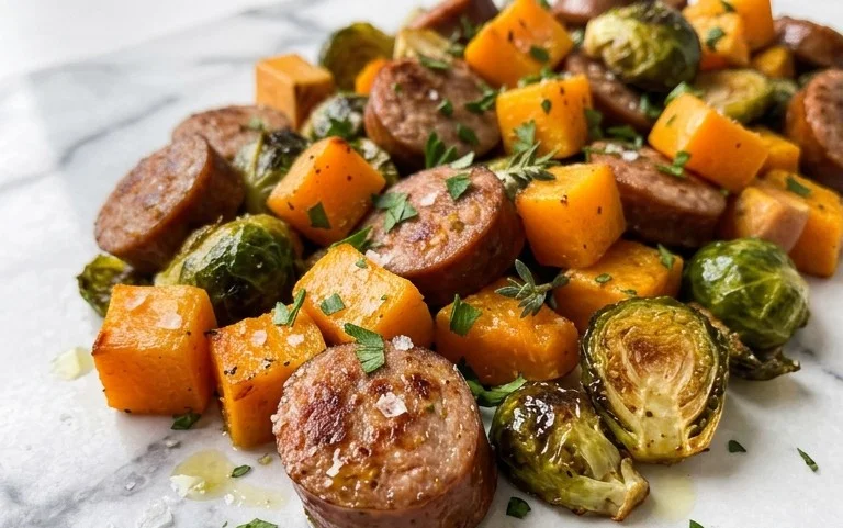 Autumn Sausage Roasted Veggie Dinner