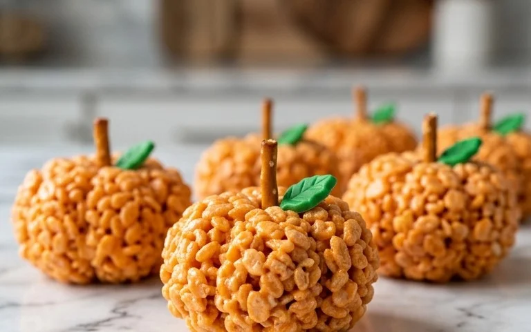 Easy Rice Krispie Treat Pumpkins for Halloween Fun