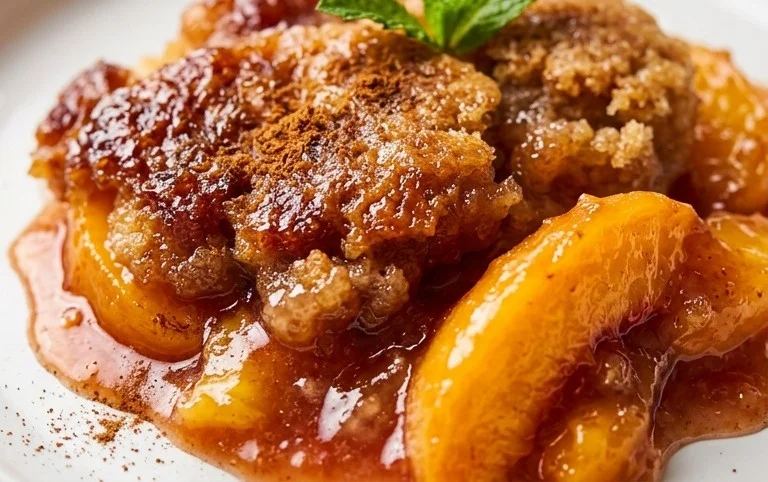 Old School Easy Brown Sugar Peach Cobbler