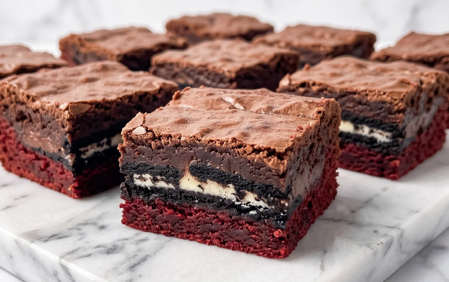 Red Velvet Oreo Truffle Brownie Bars Recipe